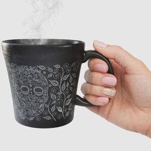 Fiestaware Fiesta Sugar Skull & Vine Black Tapered Mug Cup 15 Oz CERAMIC